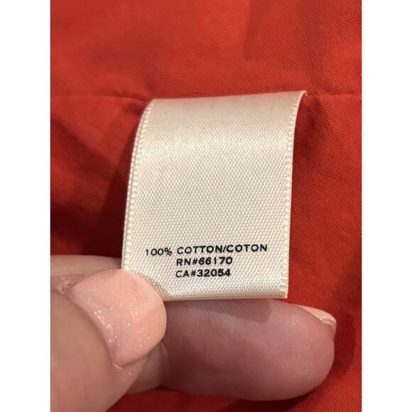 Anthropologie Moulinette Soeurs Red Button Down Dress Roll Tab Sleeves Size 2 - Picture 8 of 9